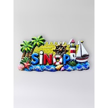 Sinop Polyester Kabartmalı Magnet 8,5x4 Cm Şehir Magneti Dekoratif Hediyelik Buzdolabı Süsü Kod:1854
