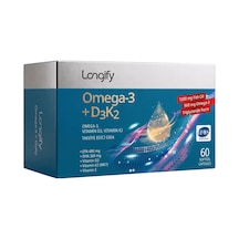 Omega 3 + D3k2, Yüksek Epa & Dha, Vitamin D3, Vitamin K2 Mk7 , Vitamin E, Balık Yağı, 60 Yumuşak Kapsül