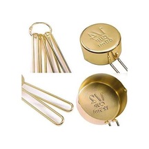 Pazly Altın 8 Adet Paslanmaz Çelik Ölçme Kaşığı Ve Bardak Seti - Mutfak Aksesuarları Altın