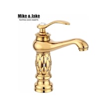 Banyo Lavabo Bataryası Altın - Dore Taşlı Banyo Lavabo Bataryası Altın - Dore Taşlı