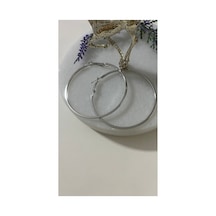 Kopya -halka Küpe Altın Kaplama Paslanmaz Lak Kaplama Silver Renk Halka Küpe Antialerjik Halka Küpe Silver