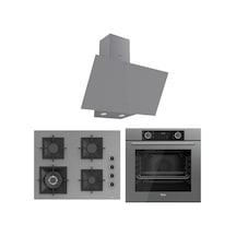 Ferre Fryart SC Serisi Wok'lu Gri 3'lü  XE63CPR-SC408-D079 Ankastre Set