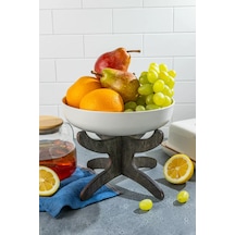 H&t Wood Sıcak Yemekler İçin Ayaklı Servis Tabağı Altında 1 Adet 257576293 Koyu Kahverengi