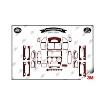 Hyundai Accent Admira 2001-2005 Torpido Konsol Trim Göğüs Maun Kaplama Set 37 Parça Maun