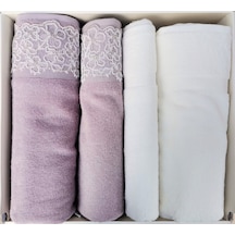Begonvıl Krem-mürdüm Best Set Hamam Takımı Krem