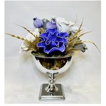 Gümüş Gondol Mavi Çiçek Aranjman