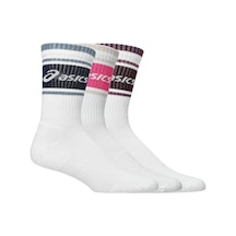 Asics 3 Pack Logo Crew Unisex Beyaz Koşu Çorap 3033c295-500