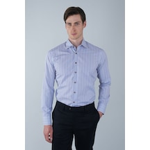 Bisse Regular Fit Erkek Uzun Kol Klasik Yaka Cepsiz Pamuk Lacivert Gömlek Gmczg250129 D39 Lacivert