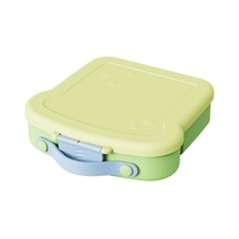 Mikrodalgada Kullanılabilir Özel Kutu Plastik Çatal Kaşıklı Öğrenci Beslenme Kabı Sarı