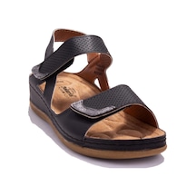 Polaris 104424 Siyah Ortopedik Günlük Kadın Sandalet 001