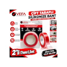 2'li Çift Traflı Slikonize Bant 17mm 1,5 Metre