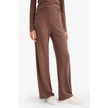 Defacto Beli Lastikli Wide Leg Geniş Paça Kahverengi Kadın Eşofman Altı F0981ax/bn258 Kahverengi
