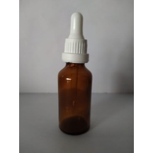 50Ml Cam Amber İnce Damlalıklı Kilitli Kapak Beyaz(10 Ade...