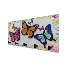 CajuArt Kabartma Renkli Kelebekler Ahşap Anahtarlık Duvar Dekoru Diğer