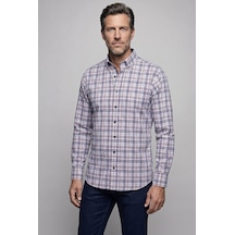 Bisse Lacivert Regular Fit Pamuk Cepsiz Uzun Paşa Yaka Gömlek Gmeks261016 E39