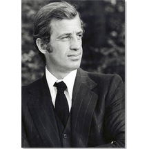 Cakasepetim Jean Paul Belmondo Gençlik Takım Elbiseli Siyah Beyaz Ahşap Mdf Tablo