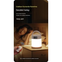 Pazly Zaman Şarjlı Çok Fonksiyonlu Yaratıcı Gece Lambası Beyaz Model Beyaz