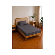 Bella Maison %100 Pamuk Saten Supreme Basic Tek Kişilik Lastikli Çarşaf Antrasit 100x200x35 Cm Antrasit