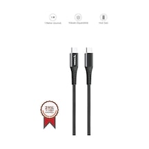 Delux Serisi Enerji Cihaz Şarj Kablosu Type-c To Type-c Ap210 Siyah 3.0a