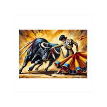Matador Ve Öfkeli Boğa Mdf Poster