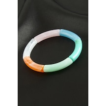 Zr Model Silindir Plastik Bileklik Çok Renkli