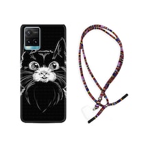 Vivo Y33S Kılıf Rasta Boyun Askılı Komik Kedi 1863