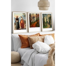 Huhuli Ahşap Çerçeveli Camille Pissarro Tablo Seti Huhu555