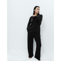Marks & Spencer Polar Pijama Takımı T37002254J Siyah