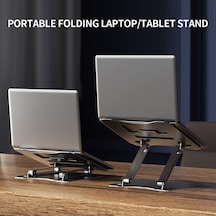 Pazly Bilgisayar Standı 11-17,3 İnç Dizüstü Bilgisayar Standı, Ayarlanabilir, Taşınabilir, Karbon Çelik, Kaymaz Altlık