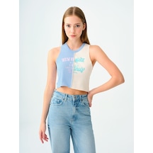 LOFT Crop Kadın Atlet Mavi