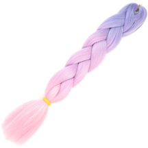 Simli Lila / Pembe / Şeker Pembesi Ombreli Örgülük Saç 100 Gr.