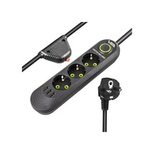 3lü 1.5 Metre Kablolu 3 Usbli Siyah Akım Korumalı Priz Diğer