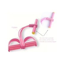 Fochsia Pembe 4'lü Doğal Lateks Direnç Lastiği Yoga Fitness Çekme Aleti Pembe