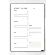 Haftalık Planlayıcı - A4 Ebat Yapılacaklar - 30 Yaprak - Weekly Planner - 2712 Çok Renkli
