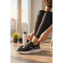 Enoch Kadın Ortopedik Dynamic Step Comfort Koşu Sneaker Siyah Beyaz