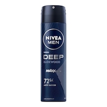 Nıvea Men Erkek Sprey Deodorant Deep Darkwood 150ml, 72 Saat Anti-perspirant Ter Ve Ter Kokusuna Karşı Koruma, Maskülen Koku,aktif Karbon