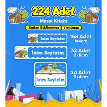 Masal Kitabı Temalı Okul Kreş Kişiye Özel İsim Etiket Seti - Model 199 Çok Renkli