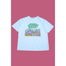 Tarzsokak Acid House / Psychedelic Oversize Tişört Beyaz