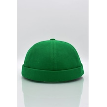 Kadın Hipster Katlamalı Cap Yeşil Docker Şapka Yeşil Standart