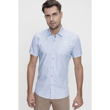 Efor G 1474 Slim Fit Mavi Spor Gömlek Mavi