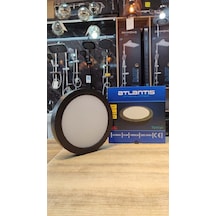 24 Watt Oval Siyah Kasa Beyaz Işık Sıva Üstü Led Panel 6500k Beyaz Beyaz Işık