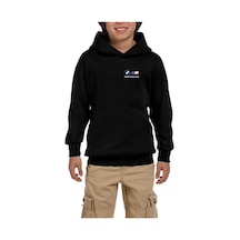 Zepplin Giyim BMW Logo M Power Motorsport 2 Siyah Çocuk Kapşonlu Sweatshirt Siyah