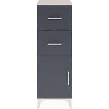 Arges Dolap Tek Raflı 2 Çekmeceli Tek Kapaklı 44x30x134 Aytaşı-antrasit Aytası