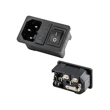 Powermaster Ic-214a-s C14 Power Soket Erkek Anahtarlı+fuseli Kulaksız Ul Sertifikalı-179394