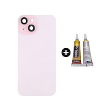 Apple Uyumlu iPhone 15 Arka Pil Batarya Kapak Pembe + B7000
