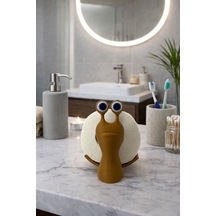 Salyangoz Tuvalet Kağıdı Tutucu Dekoratif & Fonksiyonel Banyo Dekorasyonu Banyo Organizeri Kahverengi