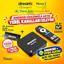 Nova 2 4k Lisanslı Android Ve Uydu Alıcısı Tuner Dönüştürücü Hediyesiyle Android 14 4k Stick Tuner + Tkgs Ayarlı