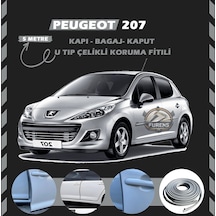 Peugeot 207 Oto Araç Kapı Koruma Fitili 5metre Parlak Gri Renk