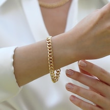 Gurmet Hallow Gold Kaplama Gümüş Bileklik Gümüş