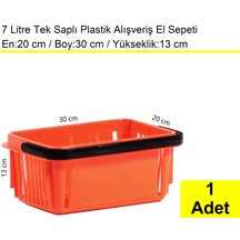 Kozmetik Ve Bijuteri Plastik Alışveriş El Sepeti 7 Litre Turuncu 1 Adet / En:20 Boy:30 Yükseklik:13 Cm Turuncu